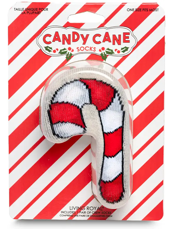 3D Packaged Crew Socks - Candy Cane - Image 2