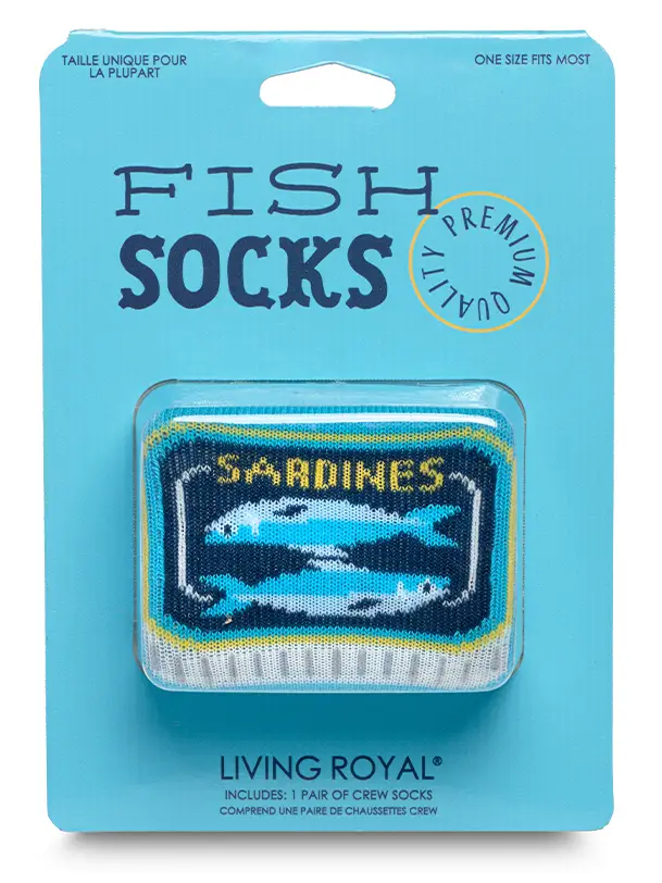 3D Packaged Crew Socks - Canned Fish "Sardines"