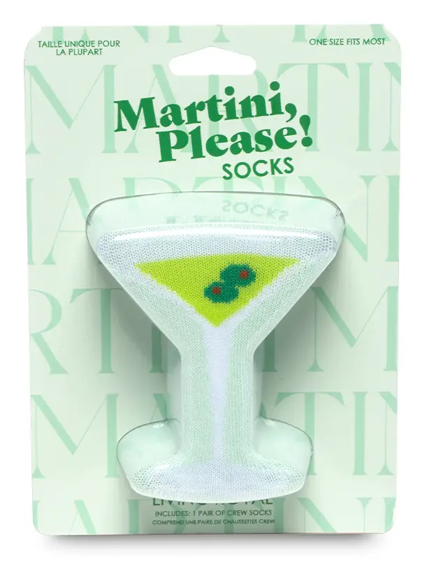3D Packaged Crew Socks - Martini Glass - Image 2