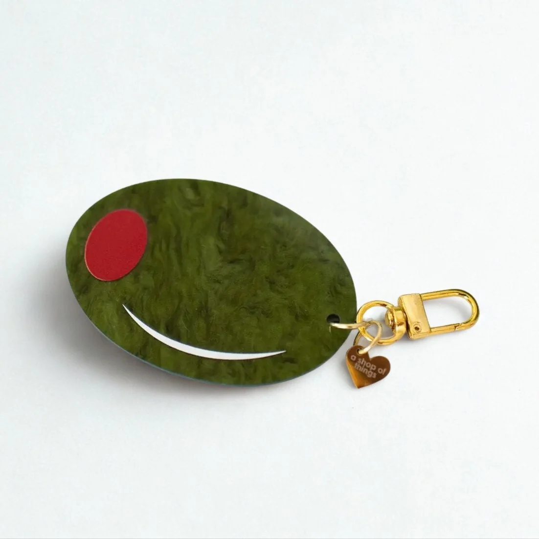 Acetate Olive Keychain & Bag Charm