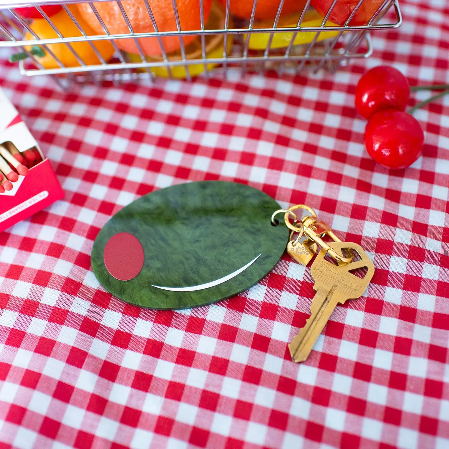 Acetate Olive Keychain & Bag Charm - Image 2