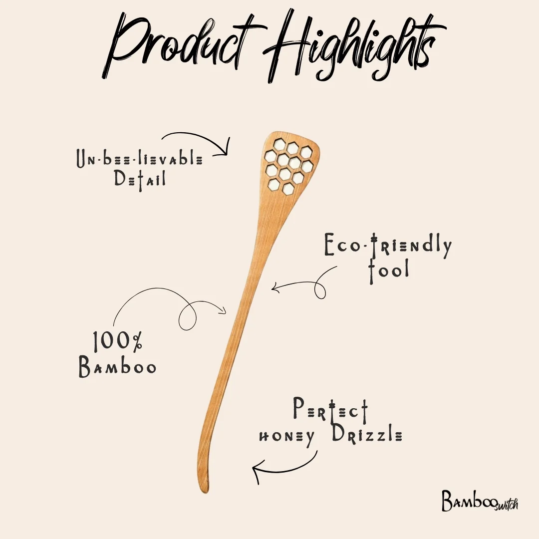Bamboo Honey Dipper Spoon - Image 4