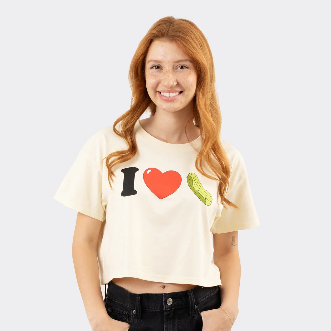 I Heart Pickles Cropped Tee - Image 2