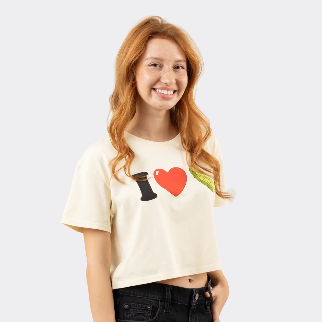 I Heart Pickles Cropped Tee - Image 3
