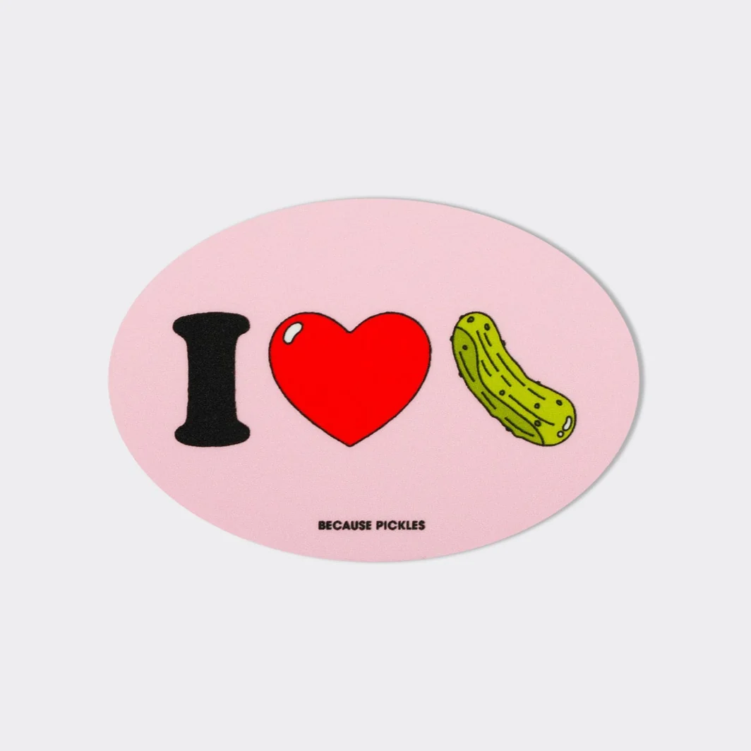 I Heart Pickles Oval Magnet