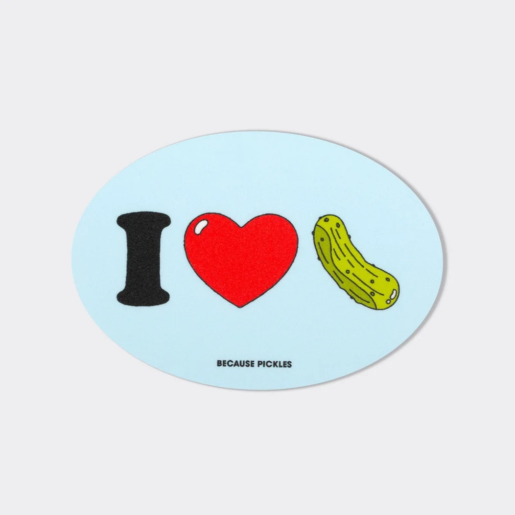 I Heart Pickles Oval Magnet - Image 3