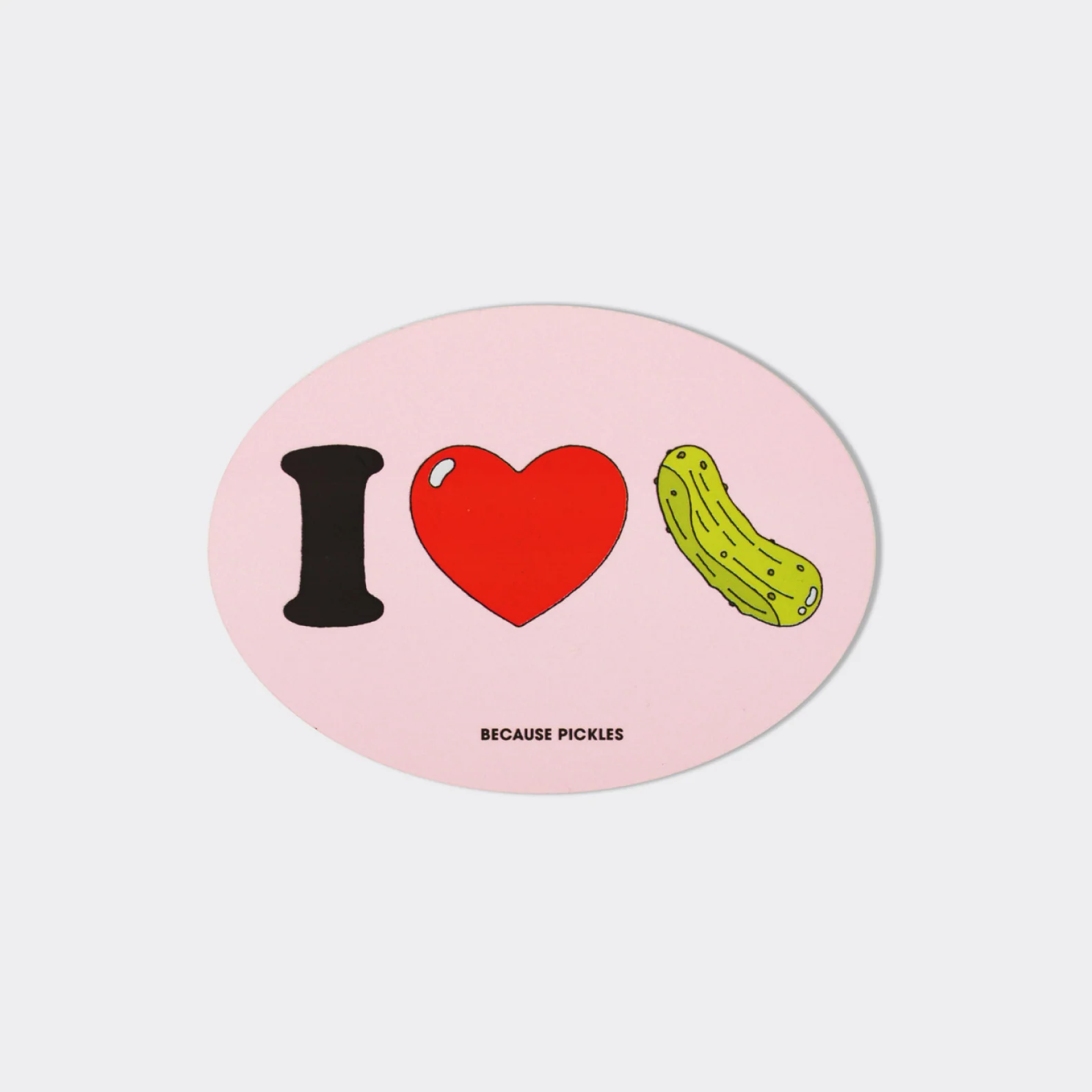 I Heart Pickles Oval Sticker - Image 2