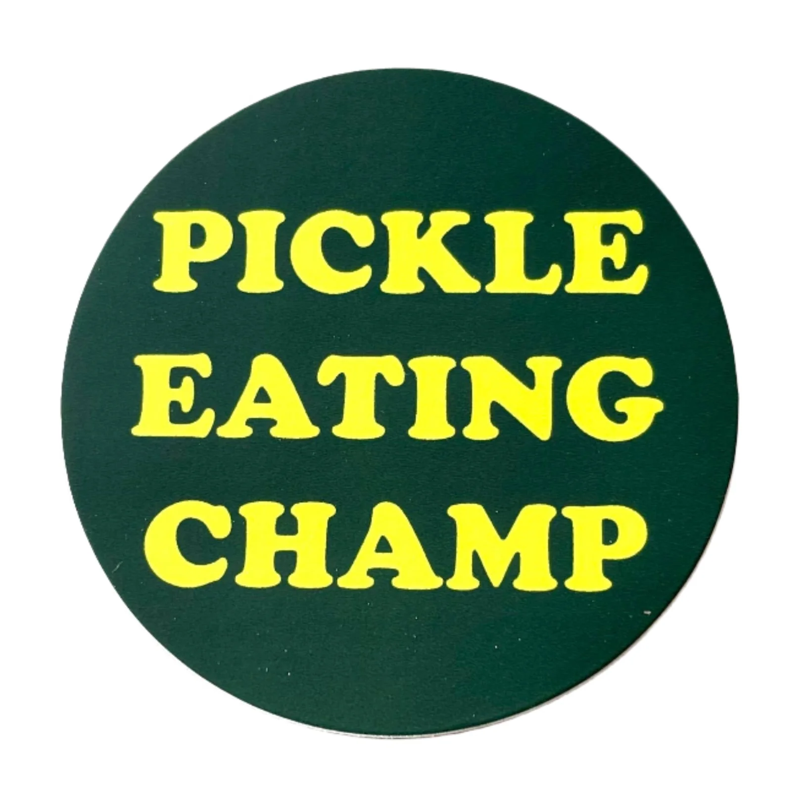 Pickle Eating Champ Round Sticker
