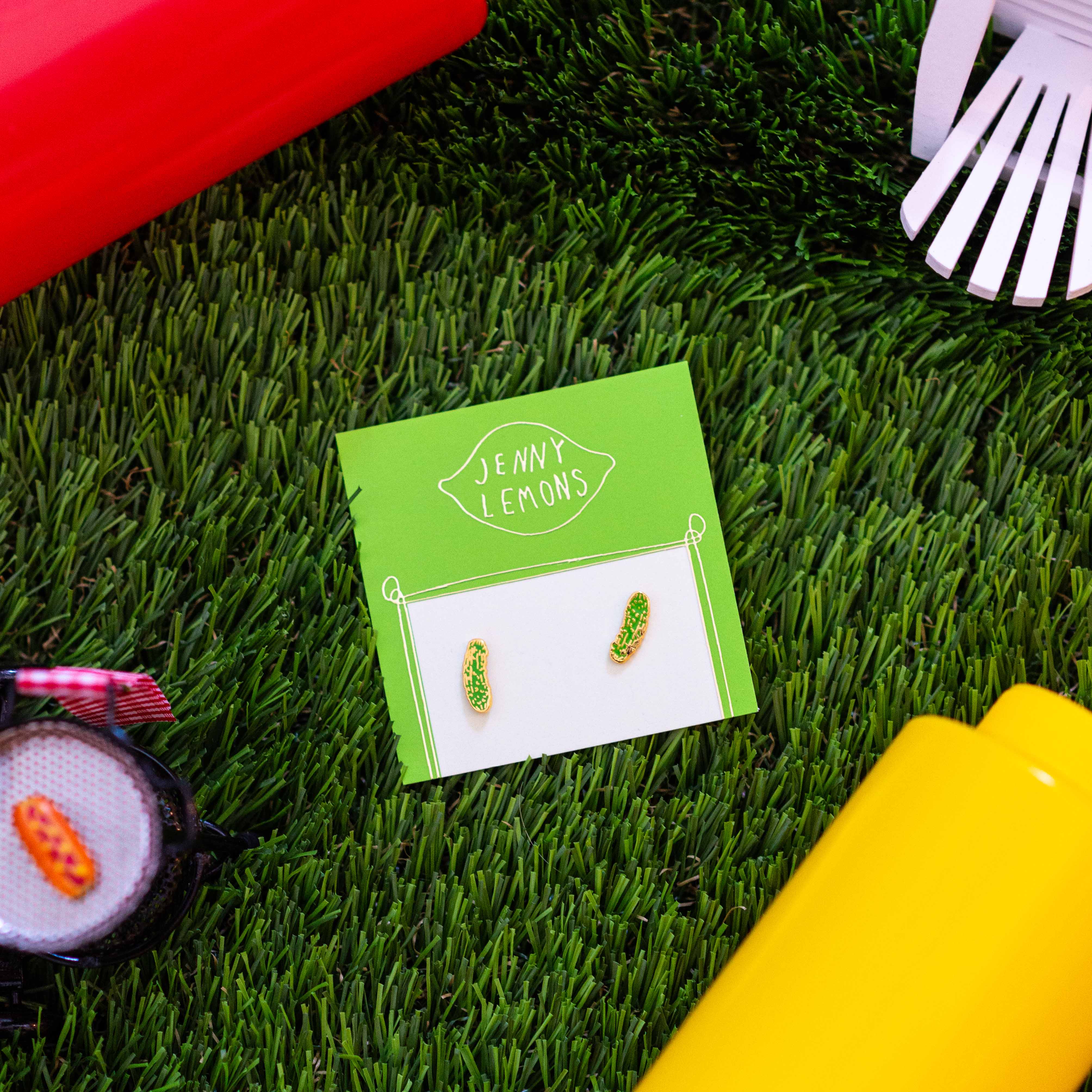 Pickle Enamel Earrings - Image 3