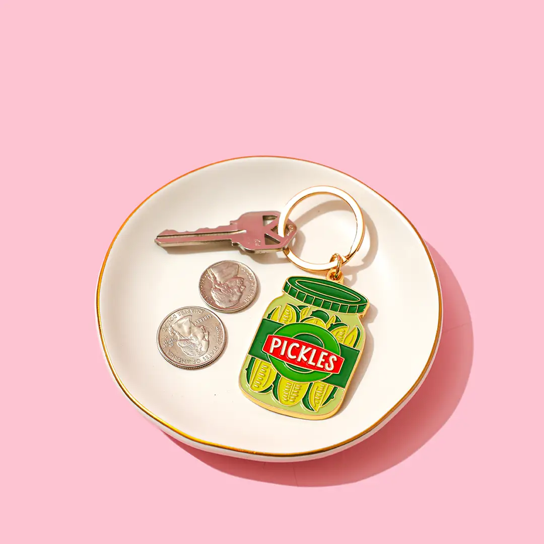 Pickle Jar Enamel Keychain Bag Charm - Image 2