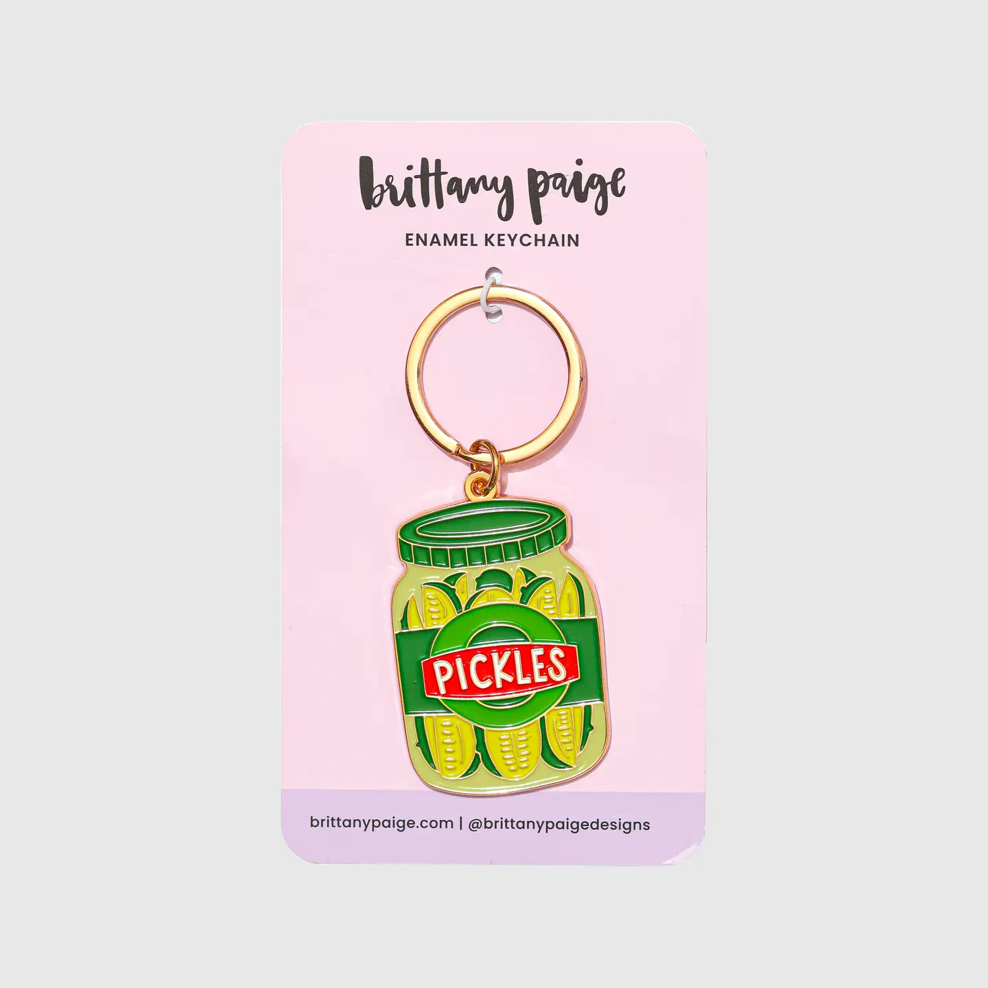 Pickle Jar Enamel Keychain Bag Charm - Image 3