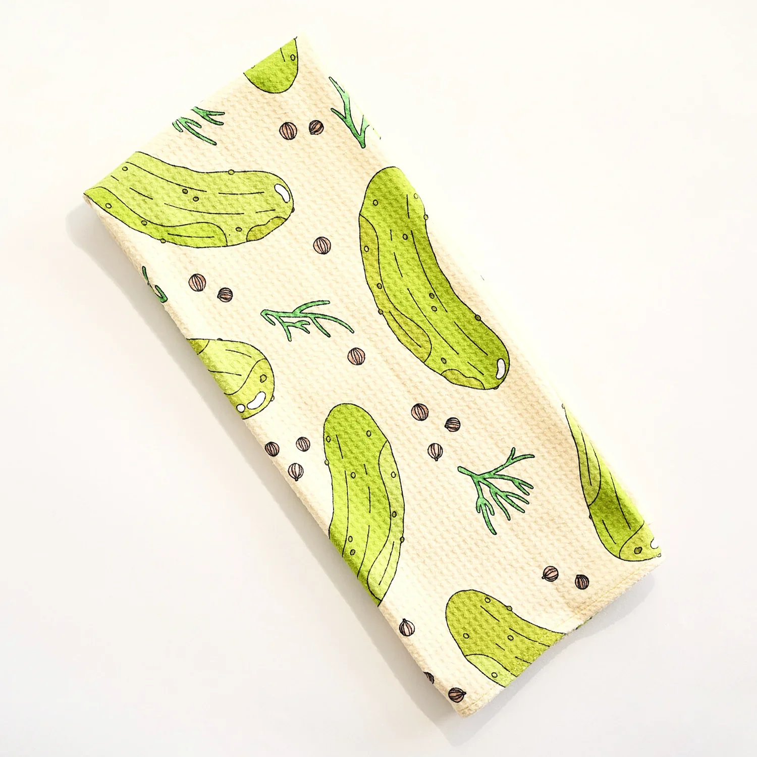 Cream Dill Pickles Kitchen Towel - Image 3