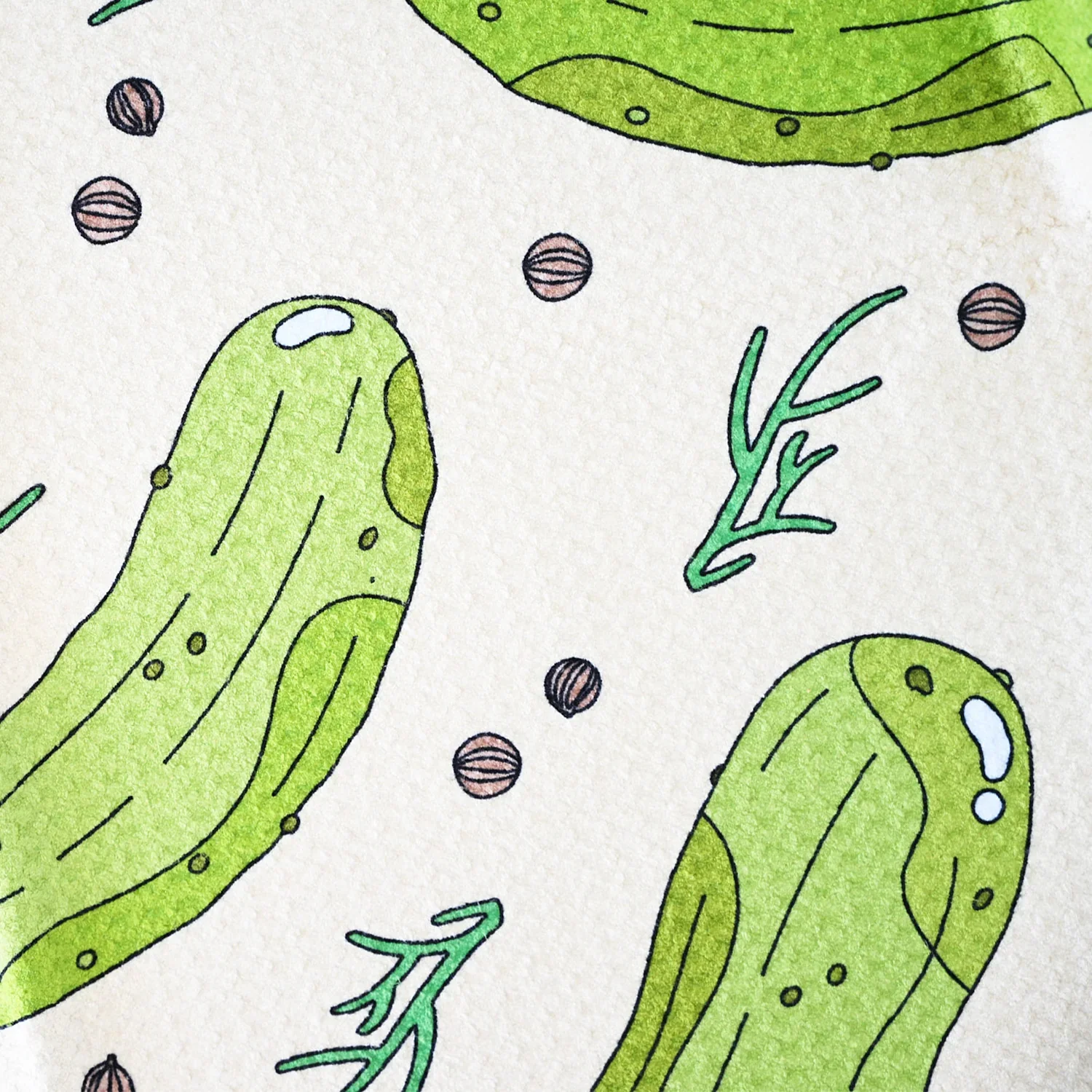 Cream Dill Pickles Kitchen Towel - Image 4
