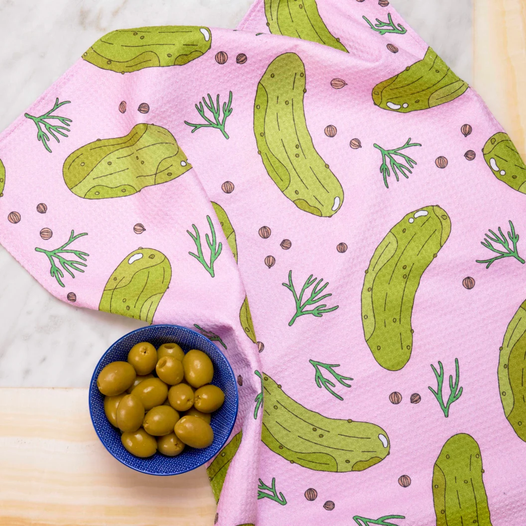 Lavender Dill Pickles Kitchen Towel - Image 2