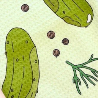 Green Dill Pickles Kitchen Towel - Image 2