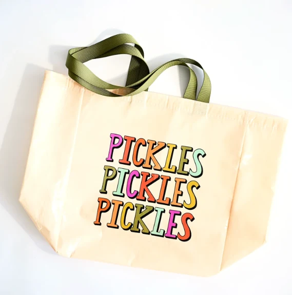 Shopping Tote in Color Pop Pickles - Image 2